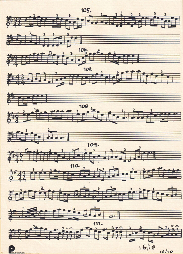 Tarahumara sheet music 105–111